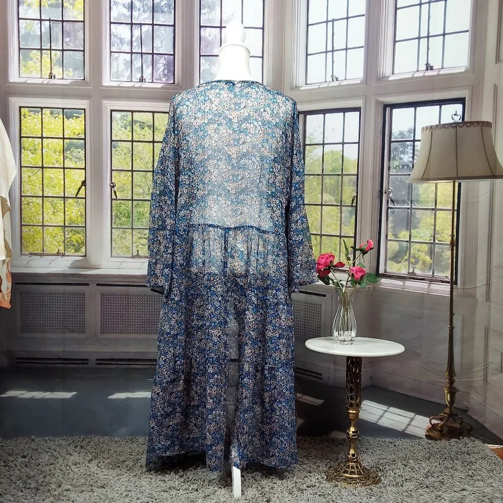 NWT SONOMA RUFFLE TIERED FLORAL DUSTER (PLUS SIZE)